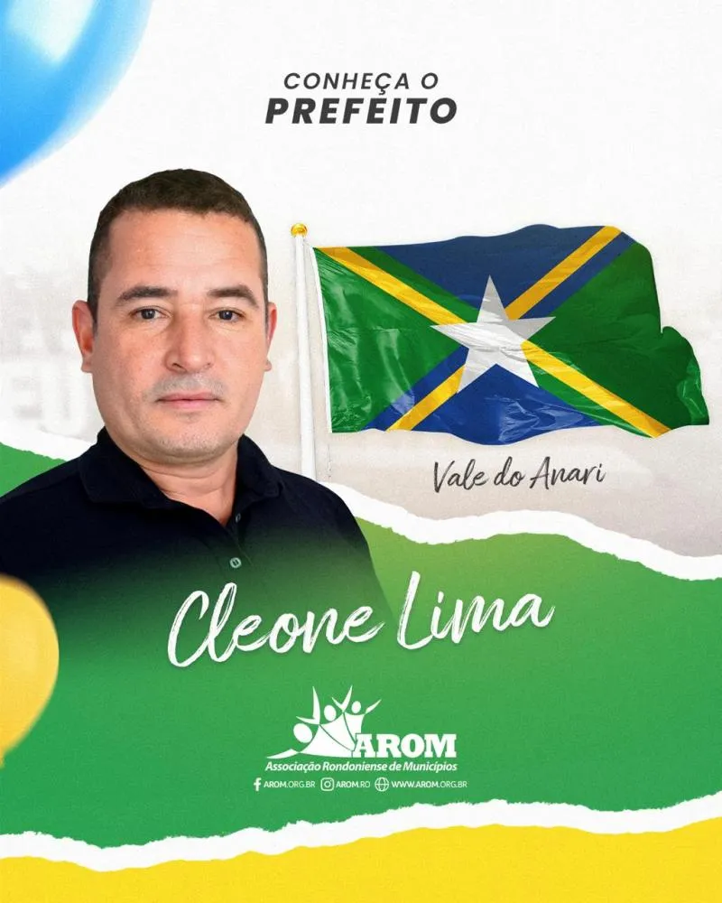 Conheça Cleone Lima, Prefeito eleito de Vale do Anari