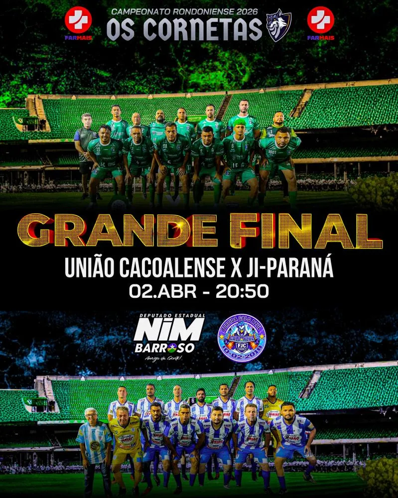 Ji-Paraná e Cacoalense decidem Campeonato Rondoniense FarMais de futebol Society 2026