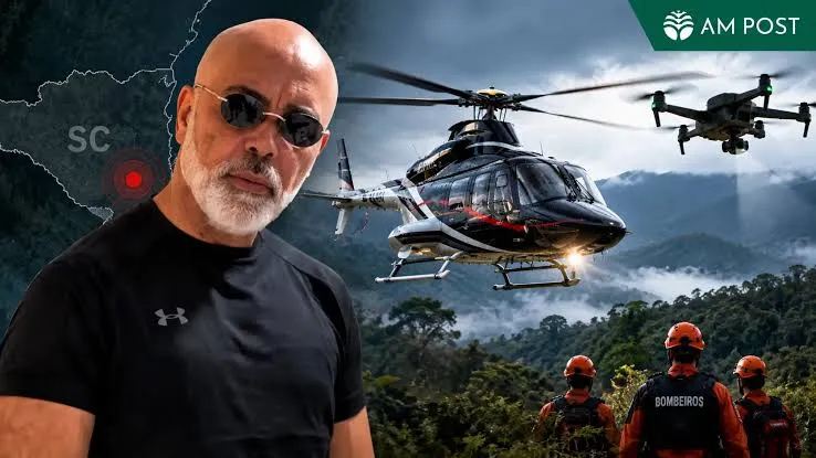 Buscas por helicóptero que desapareceu em SC com cantor Rick seguem com drone térmico