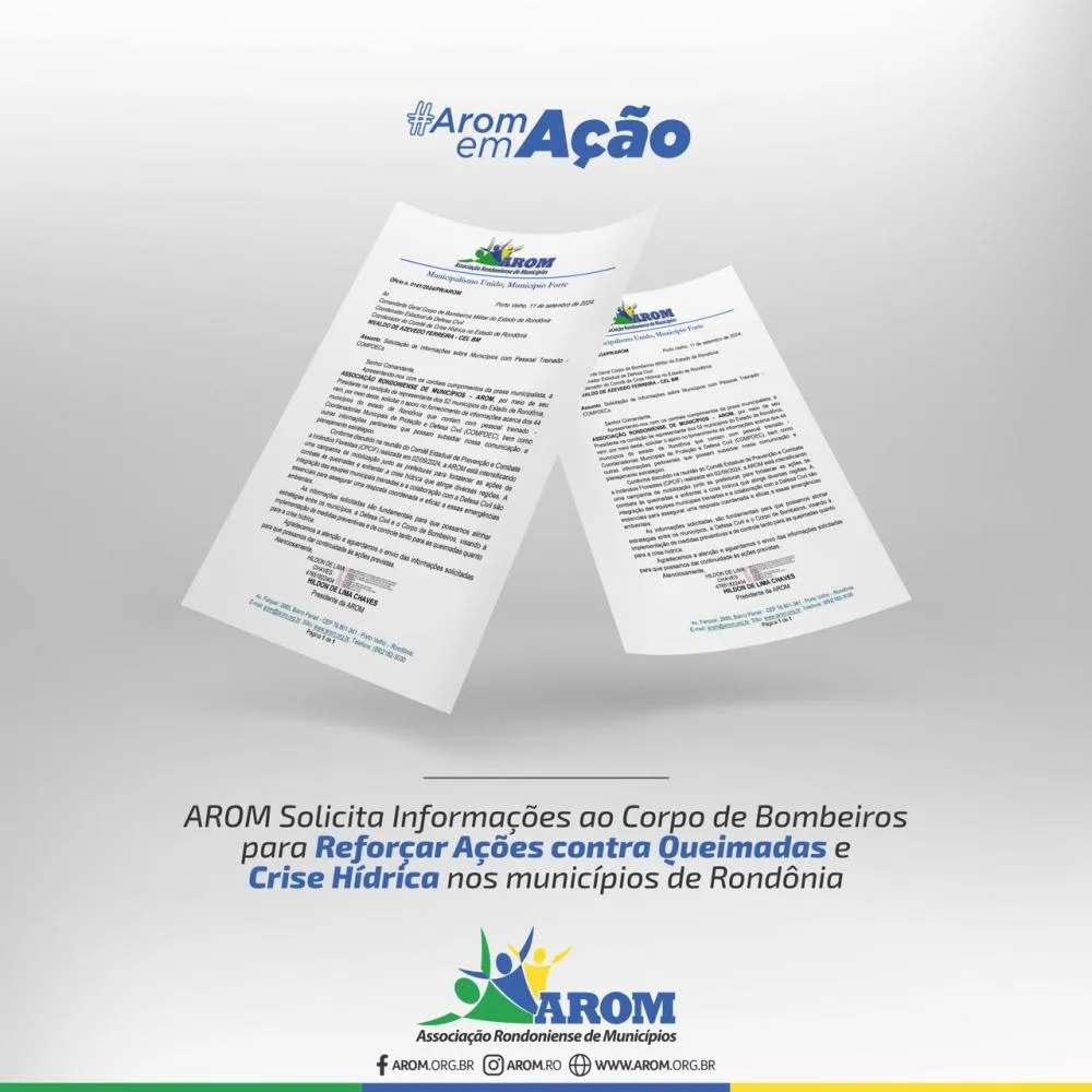 AROM solicita informações ao Corpo de Bombeiros para reforçar ações contra queimadas e crise hídrica nos municípios de Rondônia