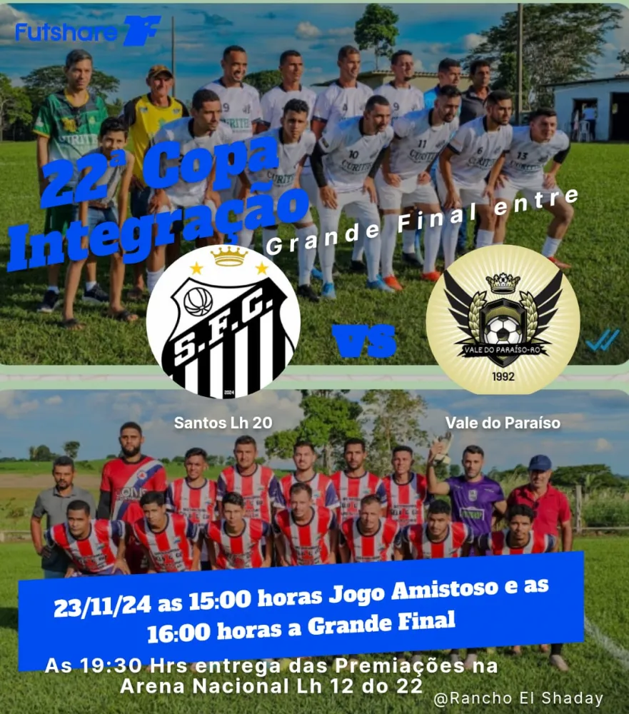 Santos e Vale do Paraíso decidem edição 2024 da Copa Integração 