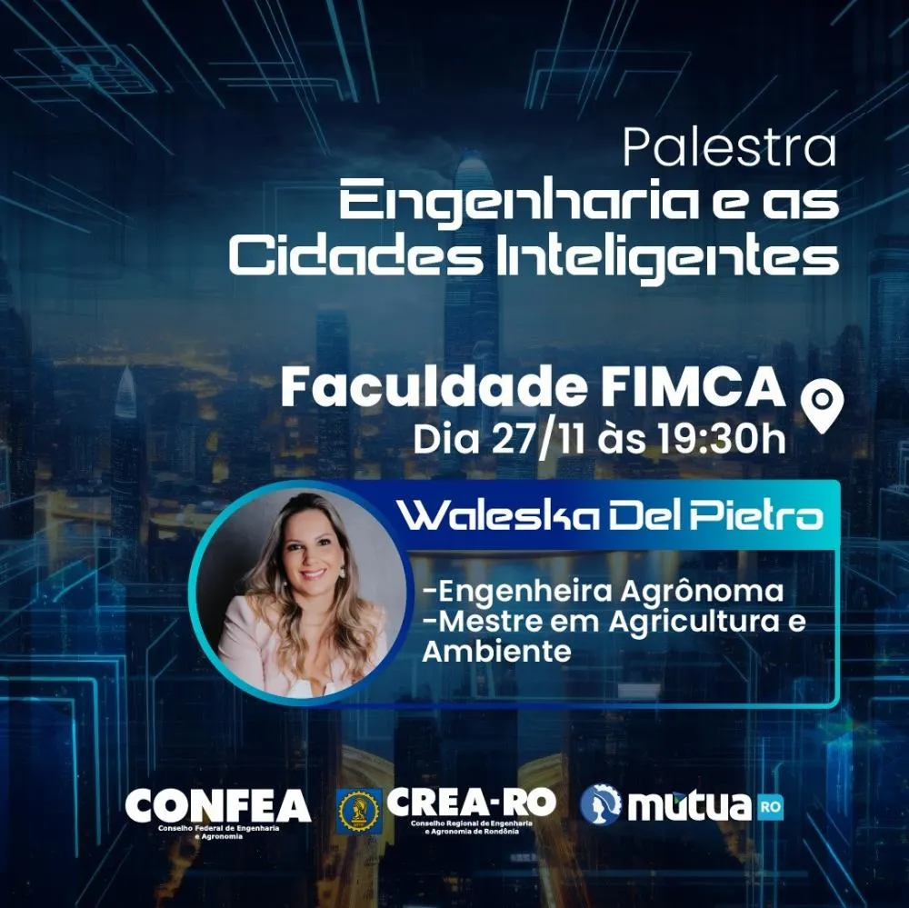 AROM divulga palestra sobre Engenharia e Cidades Inteligentes em Porto Velho