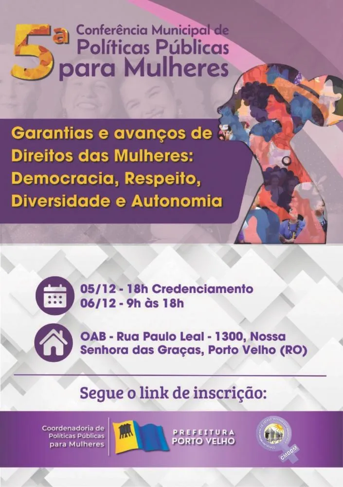 Conferência de Políticas Públicas para Mulheres será realizada no próximo mês em Porto Velho